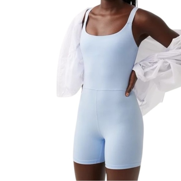 Offline By Aerie The Hugger Scoop Neck Unitard Romper Size M Baby Blue - Picture 1 of 8